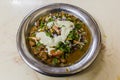 Food in Egypt - fuul (stew of cooked fava bean Royalty Free Stock Photo