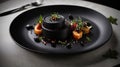 food elegant expensive dish plate dark black