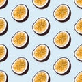 Food exotic maracuya pattern. Organic vegetarian sweet modern texture. Cool vitamin sweet healthy fresh illustration