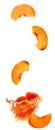 Food: Falling Nectarine Slices Royalty Free Stock Photo