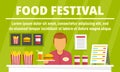 Food festival menu concept banner, flat style Royalty Free Stock Photo