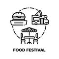 Food Festival Vector Concept Black Illustrations