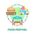 Food Festival Vector Concept Color Illustration flat Royalty Free Stock Photo