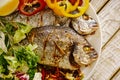 Food fish fresh dorado, meal seafood dinner, raw delicious Royalty Free Stock Photo