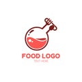 Food flask lab fork spoon logo icon concept design vector illustration Royalty Free Stock Photo
