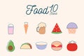 Food flat style icon set vector design Royalty Free Stock Photo