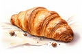 Food french croissant bakery breakfast sweet background pastry