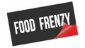 FOOD FRENZY text on black red sticker stamp