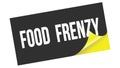 FOOD FRENZY text on black yellow sticker stamp