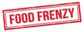 FOOD FRENZY text on red grungy vintage stamp