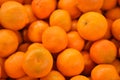 Food fresh yellow tangerines, background. Fresh orange pattern for sale in market. Agriculture and fruits product