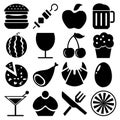 Food and Fruit and Drink icons set great for any use. Vector EPS10. Royalty Free Stock Photo