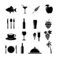 Restaurant line icons set