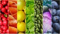 Food fruits vegetables rainbow Royalty Free Stock Photo