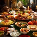 Food Fusion Delight: A Multi-Cultural Wedding Banquet Royalty Free Stock Photo