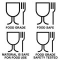 Food grade icon set, food safe signs, food grade symbols, vector illustrations.