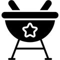 food, grill glyph icon, vector design usa independence day