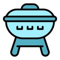 Food grill icon vector flat