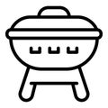 Food grill icon, outline style