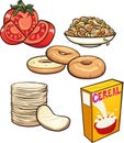 Cartoon food items and groceries Royalty Free Stock Photo