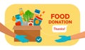 Food and grocery donation Royalty Free Stock Photo