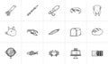 Food hand drawn sketch icon set.