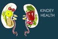 Food for the health and purification of the kidneys. Greens, apples, cranberries, oats, whole bread, pumpkin seeds, radishes,