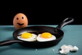 food healthy friendship broken food funny morning breakfast having him faces sad look friends two pan egg fried A