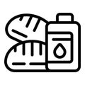 Food help icon outline vector. Poverty people