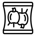 Food hermetic bag icon outline vector. Vacuum sealed pack