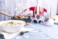 Food for the holiday of Christmas and New Year in Russia. Festiv Royalty Free Stock Photo