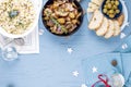 Food for the holiday of Christmas and New Year in Russia. Festiv Royalty Free Stock Photo