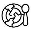 Food hunger icon outline vector. Poverty people