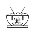 Black line icon for Food, meal, edible and eatable