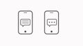 Smartphone Message Icon Set. Vector editable isolated illustration