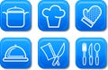 Food icon buttons glossy set