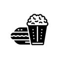 Black solid icon for Food, eatable and foodstuff Royalty Free Stock Photo