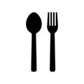 Food icon in flat style. Spoon and fork symbol Royalty Free Stock Photo