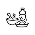 Black line icon for Food, edible and dinner Royalty Free Stock Photo