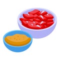 Food icon isometric vector. Cheese croquette