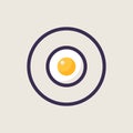 Food icon line style. Simple element of fried egg on a plate. Royalty Free Stock Photo