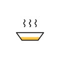 Food icon line style. Outline pictogram of restaurant, kitchen, home. Plate with hot