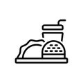 Black line icon for Food, meal and unhealthy