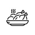 Black line icon for Food, meal and meat Royalty Free Stock Photo