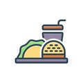 Color illustration icon for Food, meal and fast food Royalty Free Stock Photo