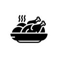Black solid icon for Food, chicken and meal Royalty Free Stock Photo