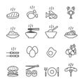 Food icon set, line version, vector eps10 Royalty Free Stock Photo