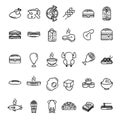 Food Icon Set Vector with outline style pixel perfect icon