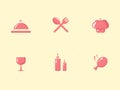 Food icon set, vector symbol, flat design