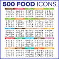 Food Icon Thin Line Big Set Vector Royalty Free Stock Photo